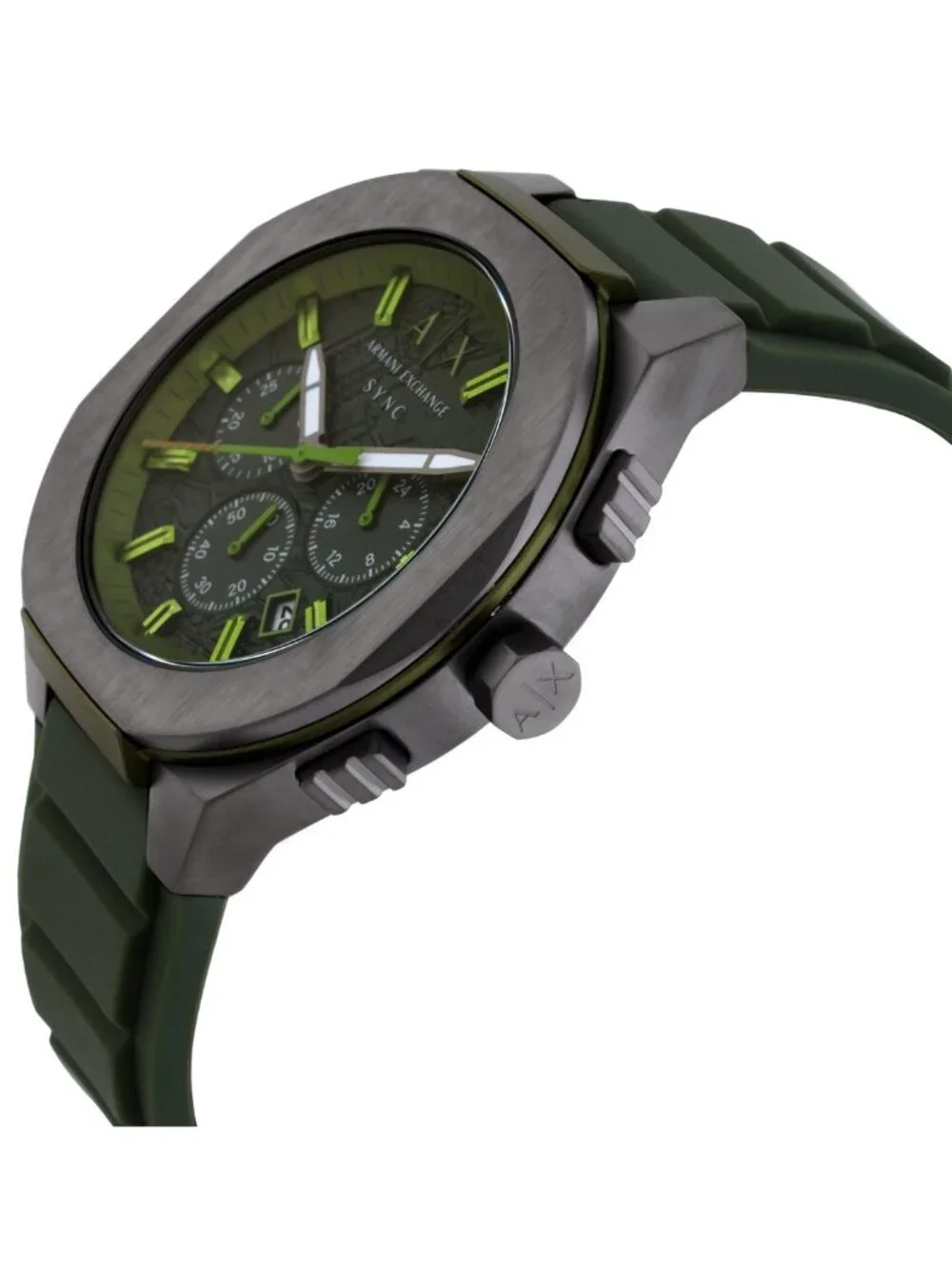 NWT Armani Exchange Sync Chronograph Quartz Green Dial Men's Watch